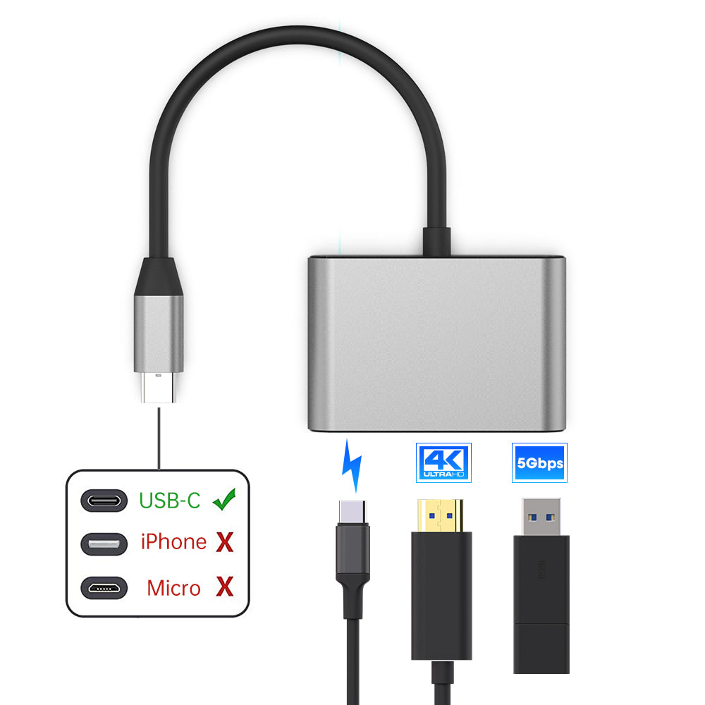 3 in 1 USB C To HDMI Connector.