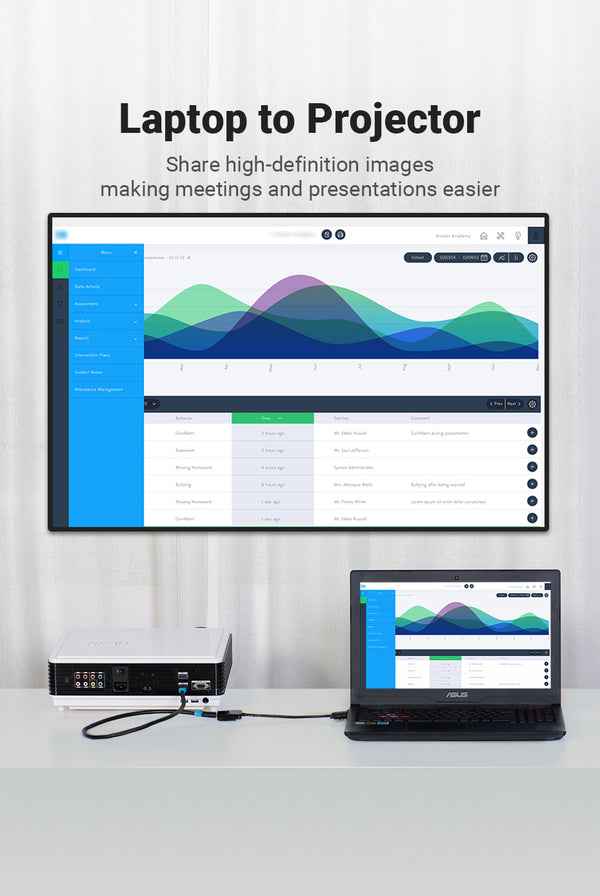 Câble convertisseur VGA mâle vers HDMI femelle avec audio USB.