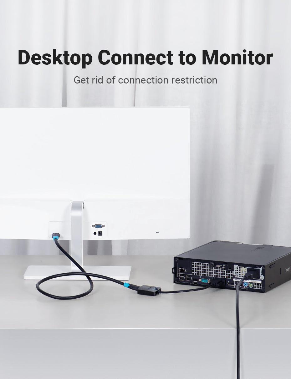 Câble convertisseur VGA mâle vers HDMI femelle avec audio USB.