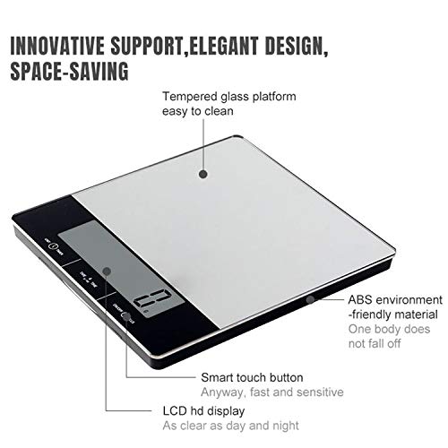 ScenicScale Meilleure balance alimentaire, capacité de 5 kg/11 lb, en acier inoxydable