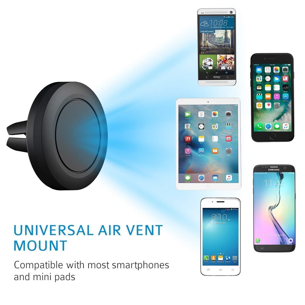 Support de téléphone de voiture universel pour iPhone, Samsung, Android pour la conduite et les voyages (4 PACK)
